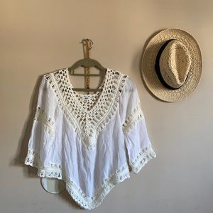 White Crochet Beach Cover Up